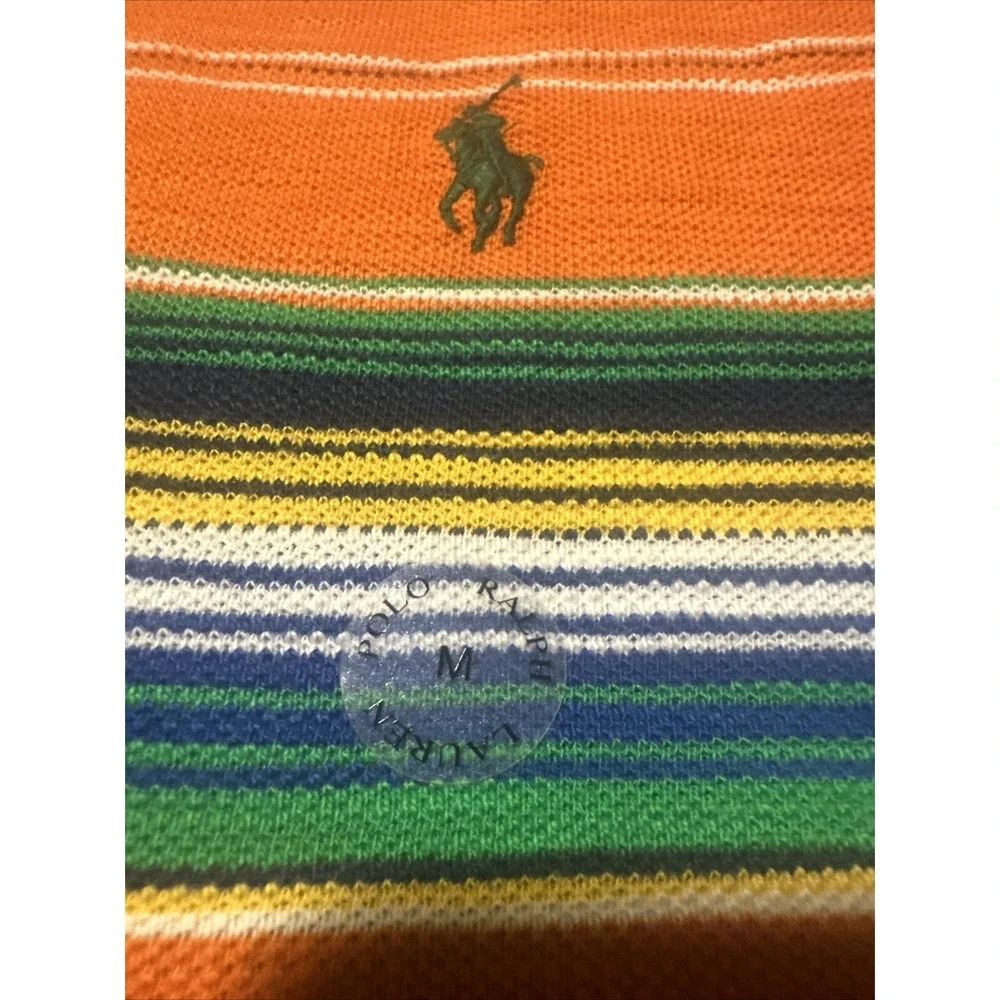 ralph lauren polo Vintage 90s Orange Striped Polo NWT M